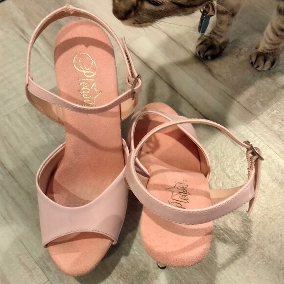 Baby Pink Pleaser Adore-709 Platform Stilettos - Picture 4 of 7